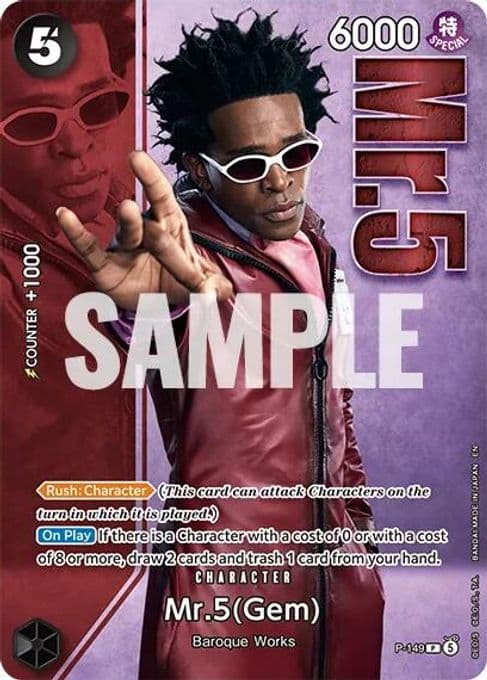 Mr.5 (Gem) - P-149 (Premium Card Collection -Live Action Edition Vol.2 Baroque Works-)