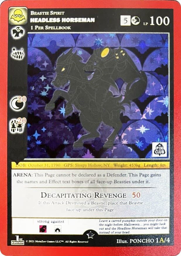 Headless Horseman - 1A (Pin Club Nightfall Mystery Collection 1st Edition) — Miscellaneous Promos card