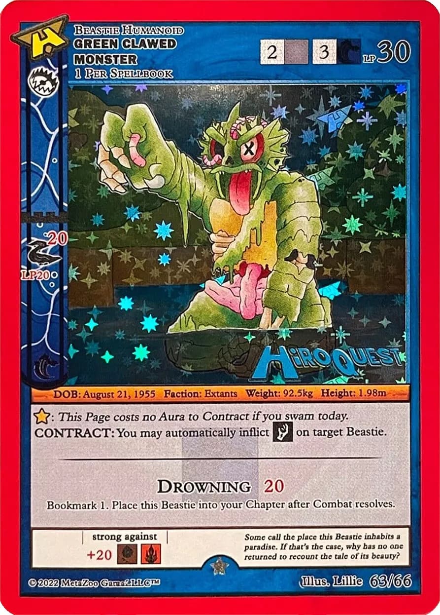 Green Clawed Monster — Hiroquest Promos card