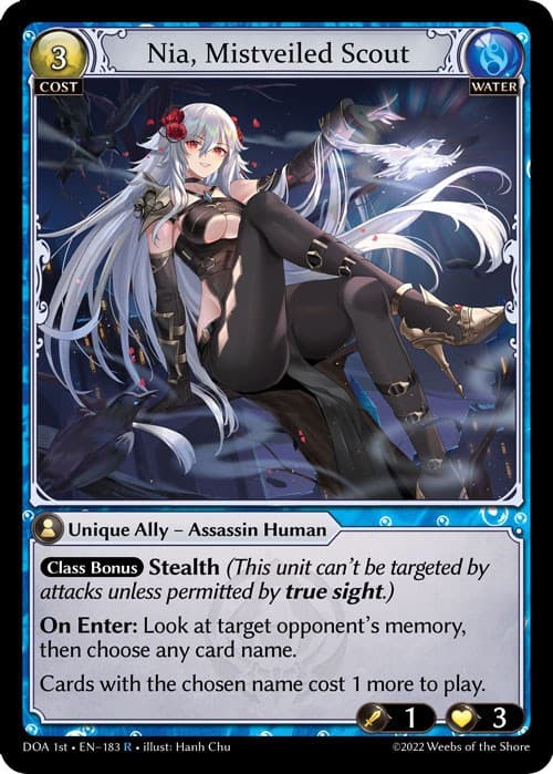 Nia, Mistveiled Scout — Dawn of Ashes 1st Edition card