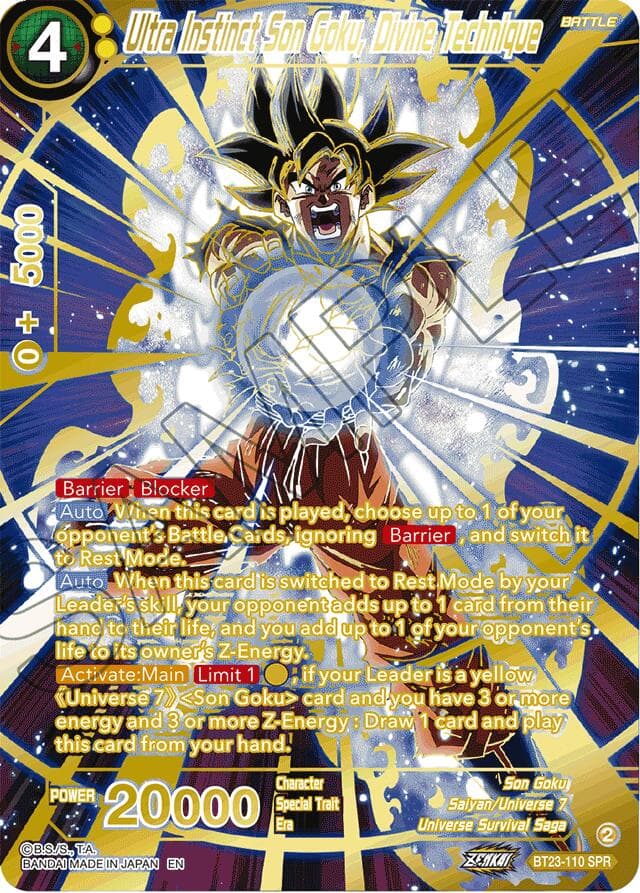 Ultra Instinct Son Goku, Divine Technique (SPR) — Perfect Combination card