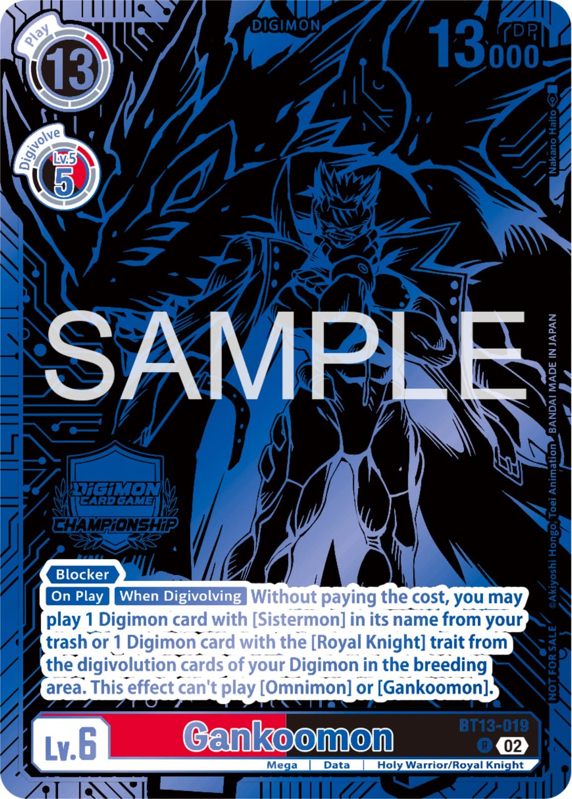 Gankoomon - BT13-019 (2023 Championship Finals Top 16) — Versus Royal Knights card
