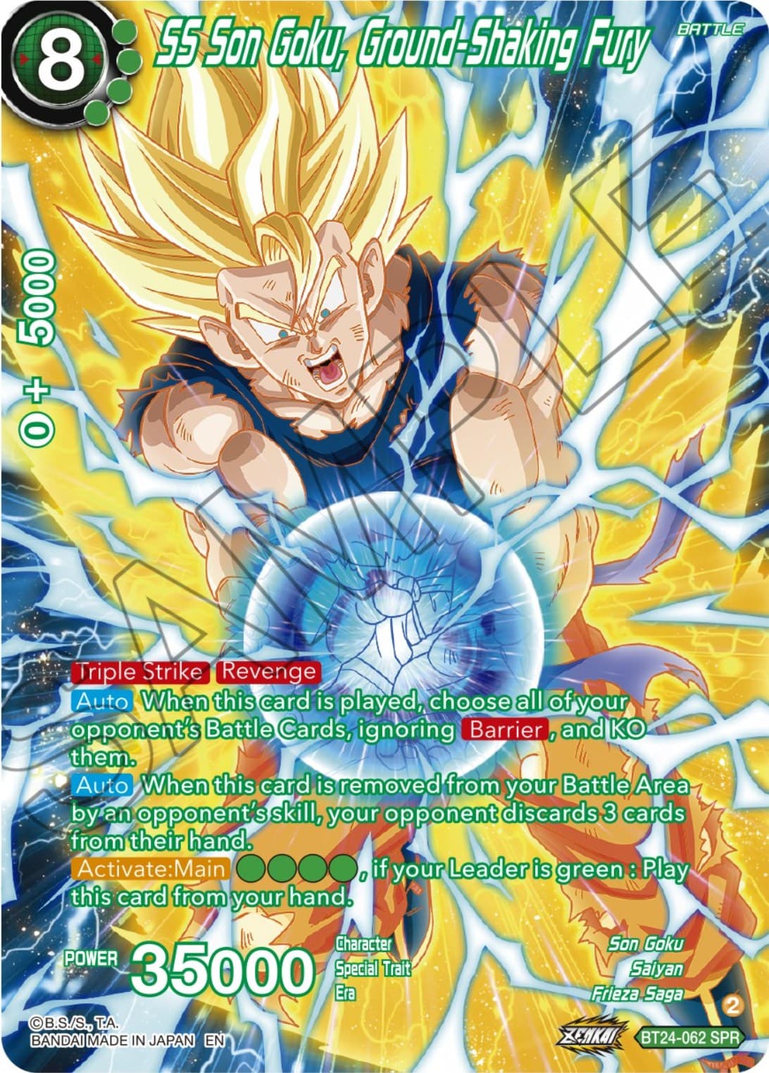 SS Son Goku, Ground-Shaking Fury (SPR) — Beyond Generations card