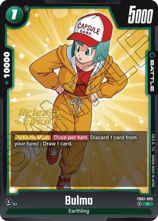 Bulma - FB02-095 — Blazing Aura Release Event Cards card