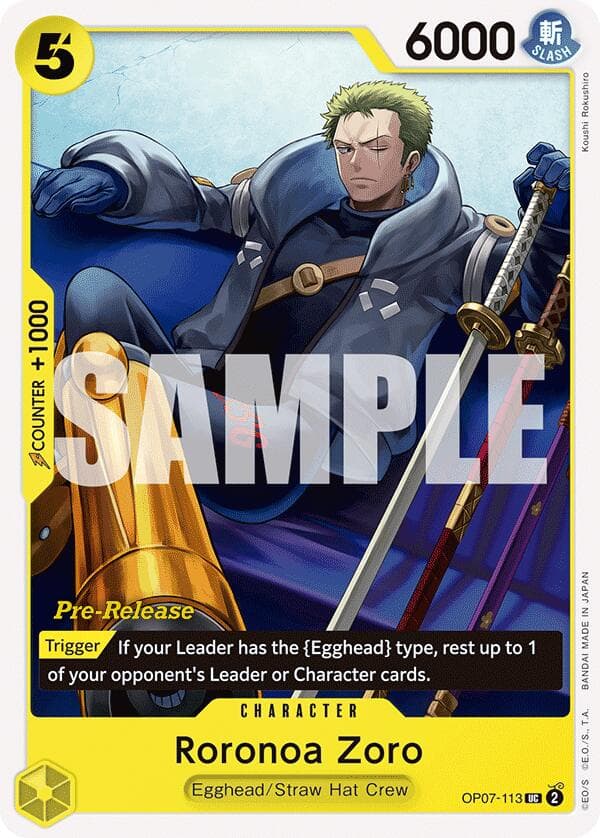 Roronoa Zoro (113) — 500 Years in the Future Pre-Release Cards card