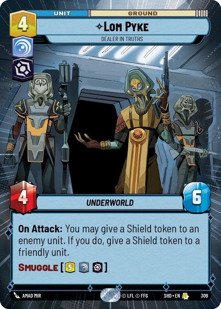 Lom Pyke - Dealer in Truths (Hyperspace) — Shadows of the Galaxy card