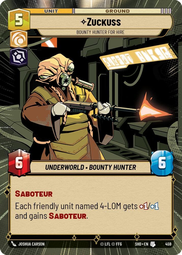 Zuckuss - Bounty Hunter for Hire (Hyperspace) — Shadows of the Galaxy card