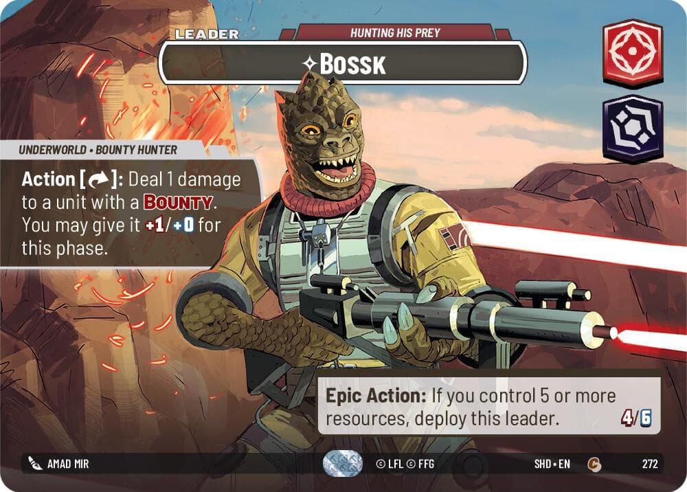 Bossk - Hunting His Prey (Showcase) — Shadows of the Galaxy card