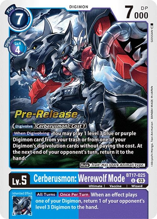 Cerberusmon: Werewolf Mode — Secret Crisis Pre-Release Cards card