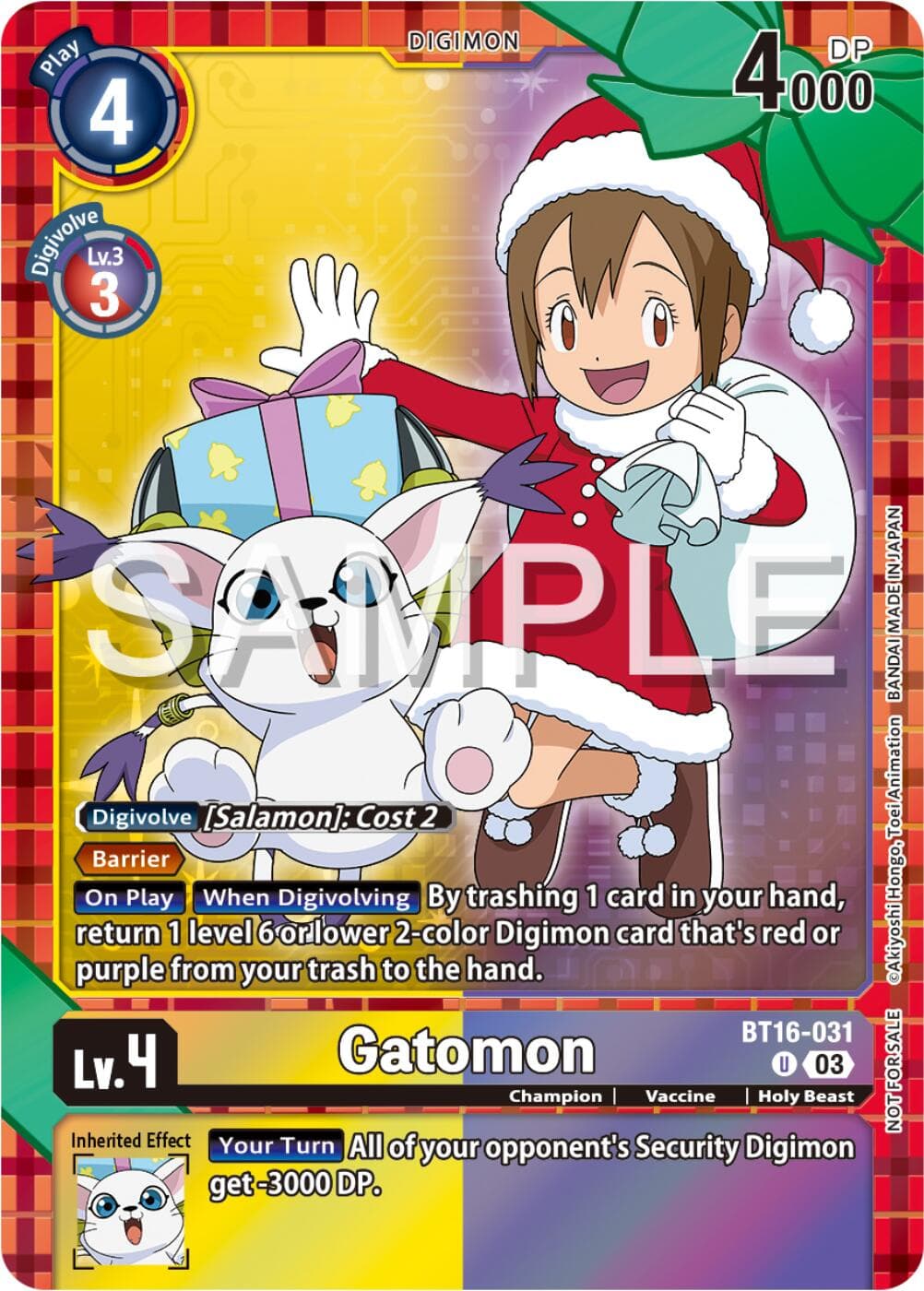Gatomon (Winter Holiday Event 2024) — Beginning Observer card