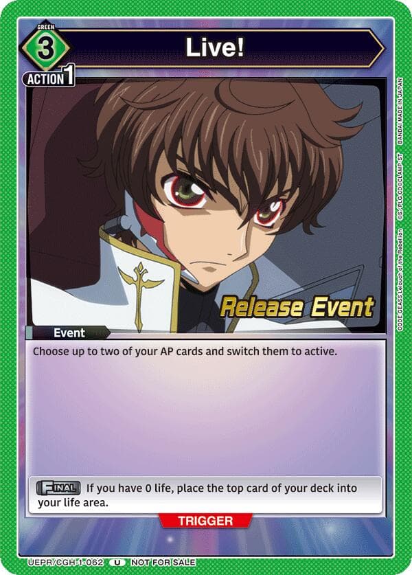 Live! — UE04BT: CODE GEASS: Lelouch of the Rebellion Release Event Cards card