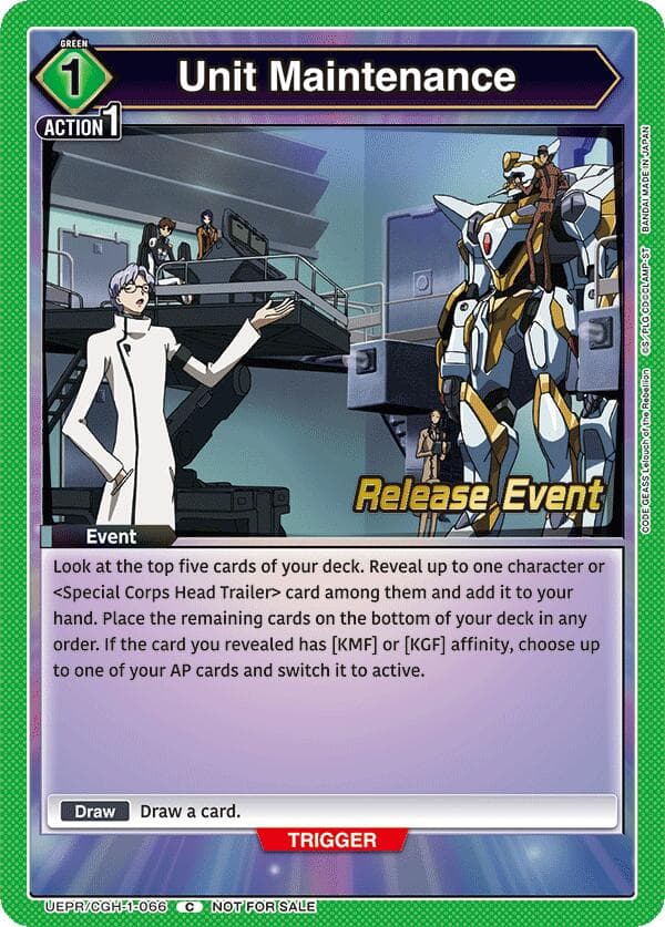 Unit Maintenance — UE04BT: CODE GEASS: Lelouch of the Rebellion Release Event Cards card