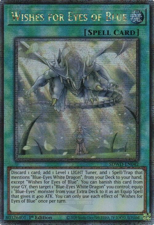 Wishes for Eyes of Blue (Quarter Century Secret Rare) — Structure Deck: Blue-Eyes White Destiny card
