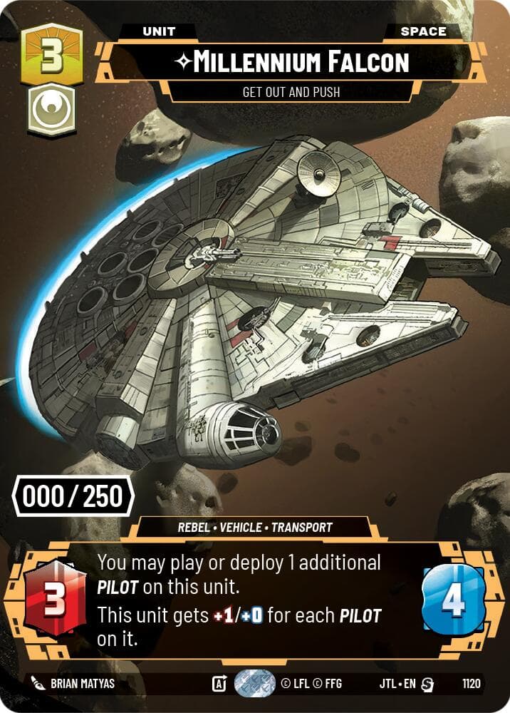 Millennium Falcon - Get Out And Push (Serialized) — Jump to Lightspeed card
