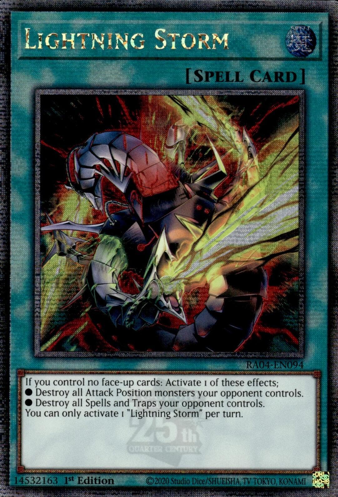 Lightning Storm (New Art) (Quarter Century Secret Rare) — Quarter Century Stampede card