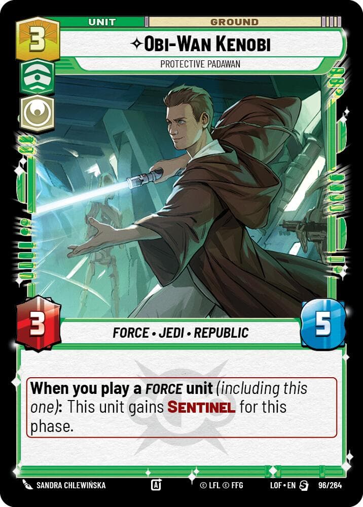 Obi-Wan Kenobi - Protective Padawan — Legends of the Force card