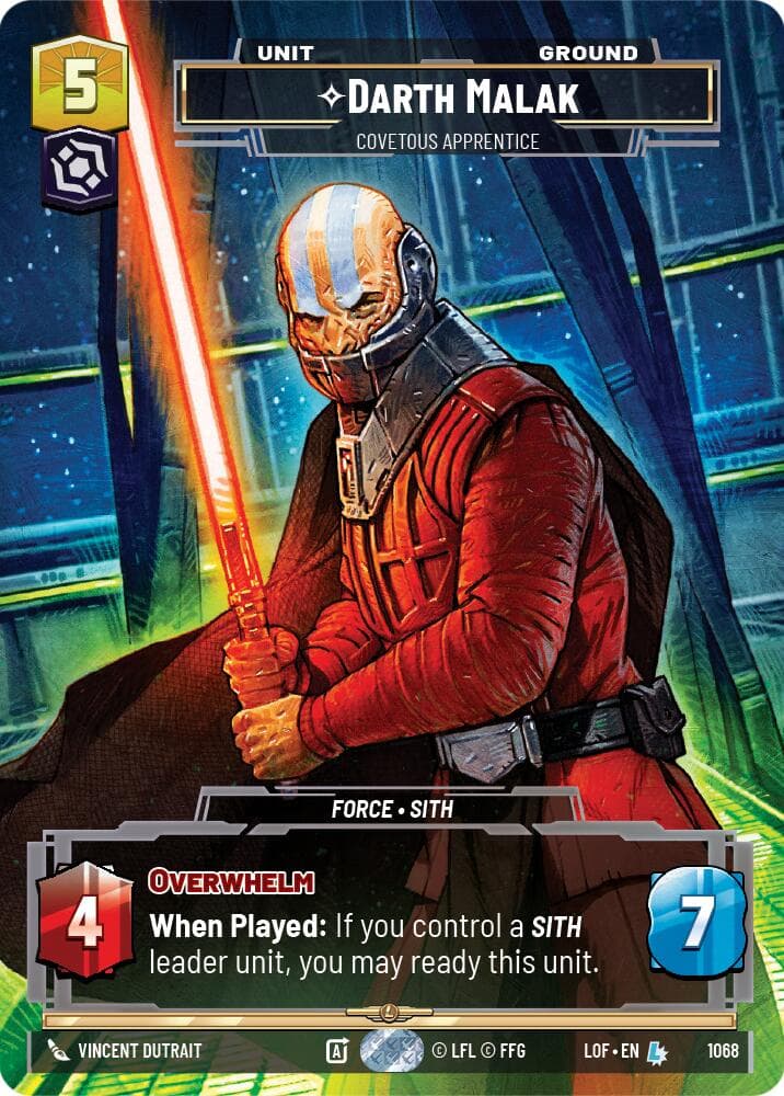 Darth Malak - Covetous Apprentice (Prestige) — Legends of the Force card
