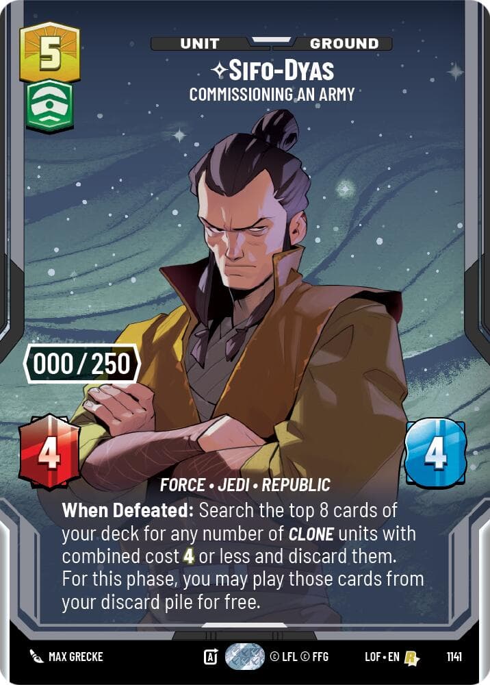 Sifo-Dyas - Commissioning An Army (Serialized) — Legends of the Force card