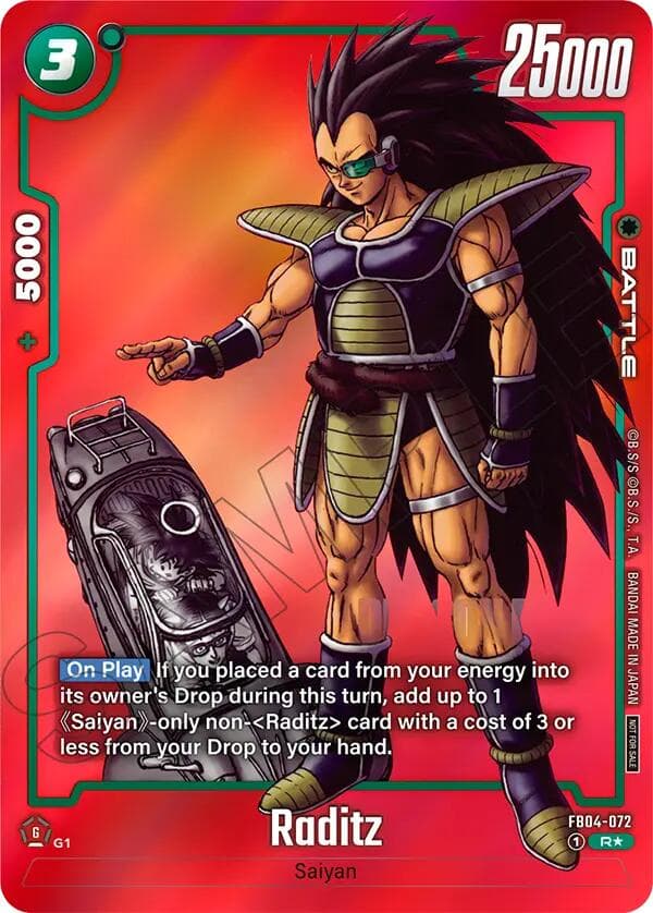 Raditz (Limited Pack MANGA Version 01) — Tournament and Championship Promos card