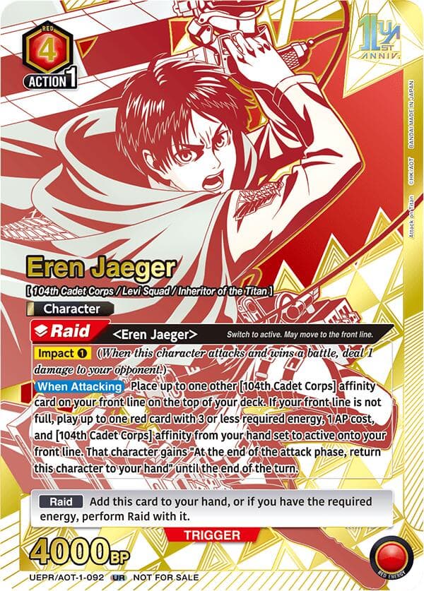 Eren Jaeger (092) — Union Arena Promotion Cards card