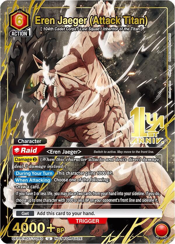 Eren Jaeger (Attack Titan) (093) (Gold) — Union Arena Promotion Cards card