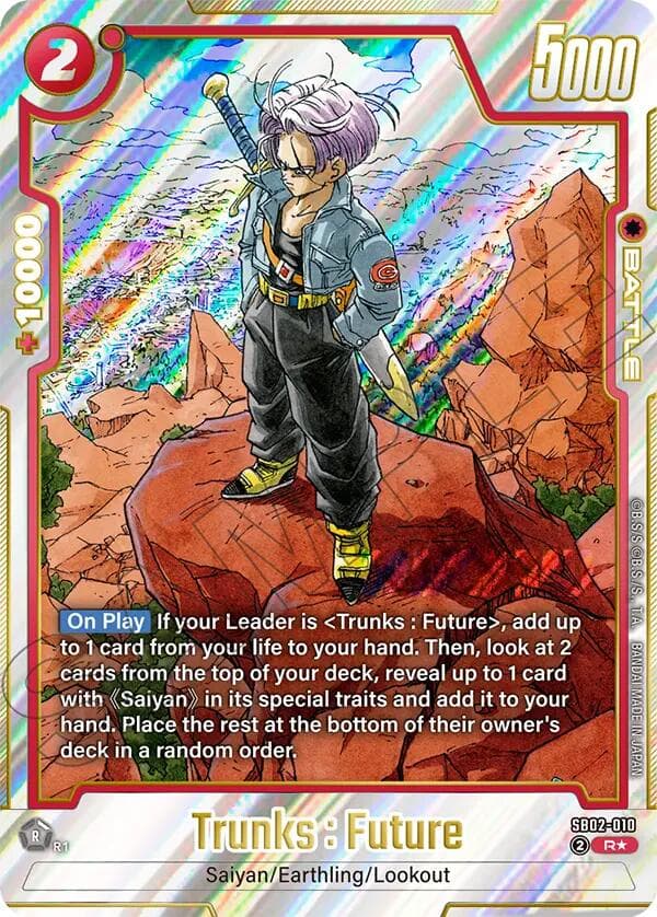 Trunks : Future - SB02-010 (Alternate Art) — Manga Booster 02 card
