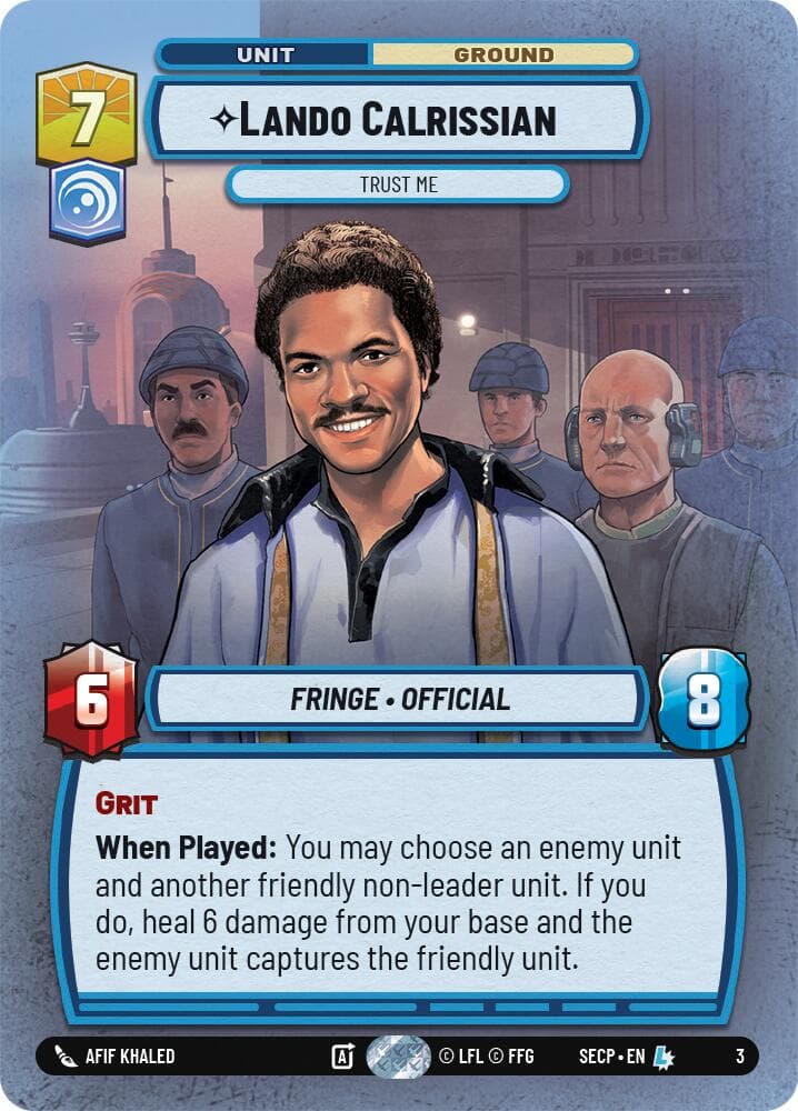 Lando Calrissian - Trust Me — Secrets of Power: Weekly Play Promos card