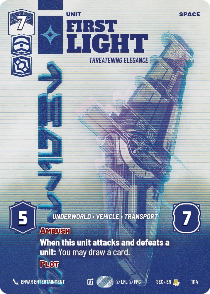 First Light - Threatening Elegance (Prestige Foil) — Secrets of Power card