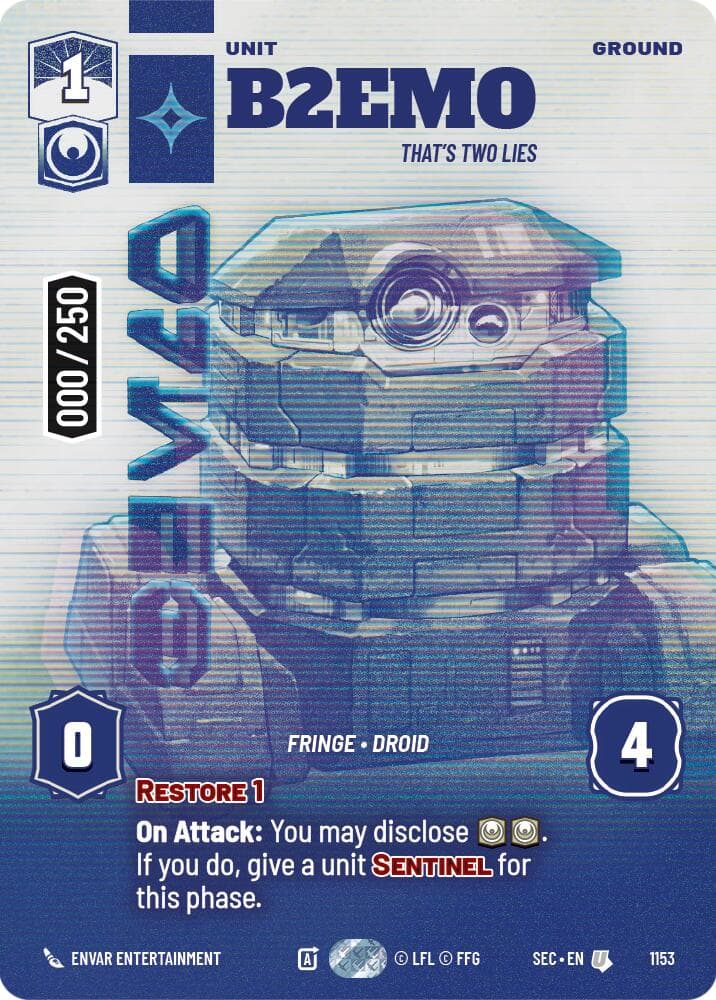 B2EMO - That's Two Lies (Serialized) — Secrets of Power card