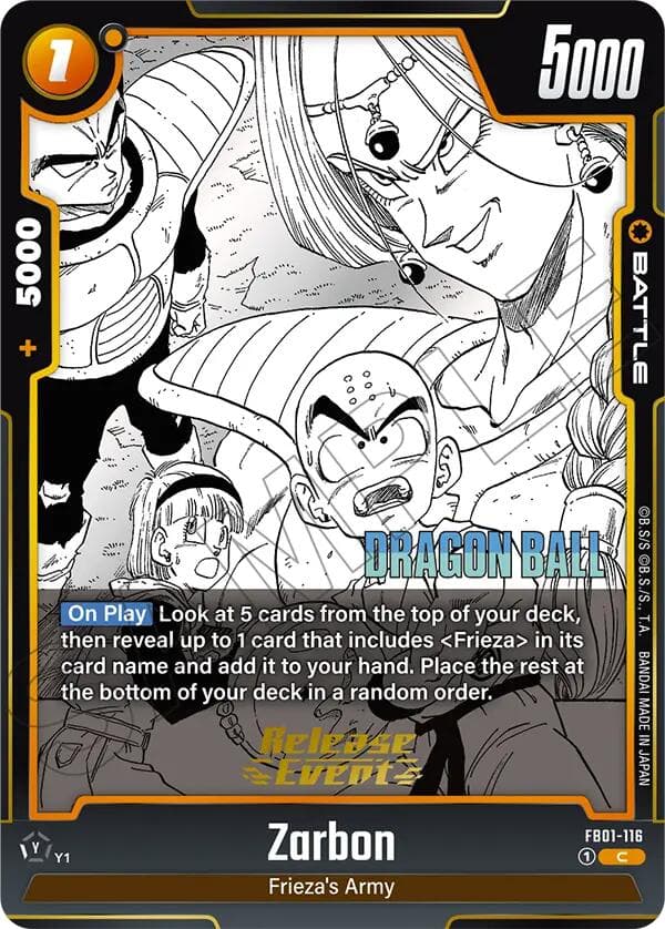 Zarbon - FB01-116 — Manga Booster 02 Release Event Cards card