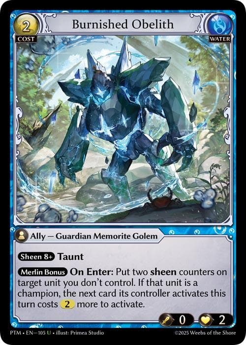 Burnished Obelith (Curio Foil) — Phantom Monarchs card