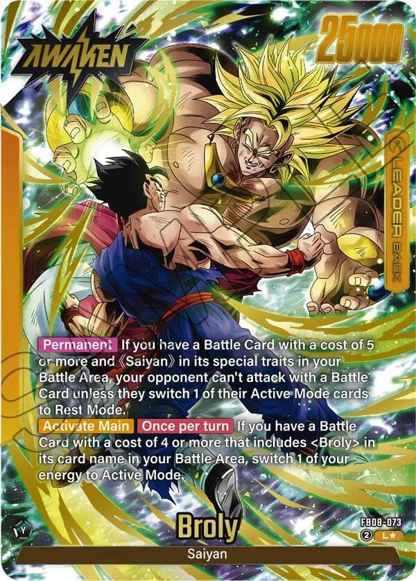 Broly - FB08-073 (Alternate Art) — Saiyan's Pride card