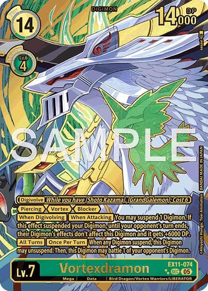 Vortexdramon (Rare Pull) — Dawn of Liberator card