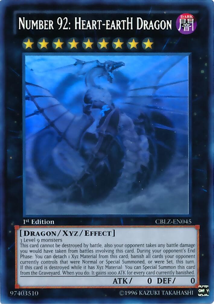 Number 92: Heart-eartH Dragon (Ghost Rare) — Cosmo Blazer card