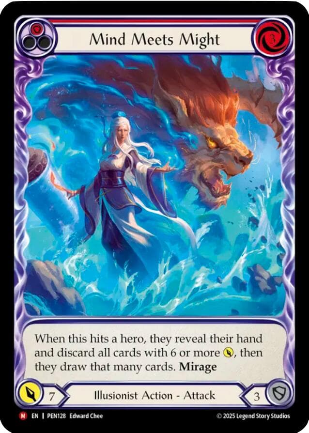 Mind Meets Might (Red) (Extended Art) — Compendium of Rathe card
