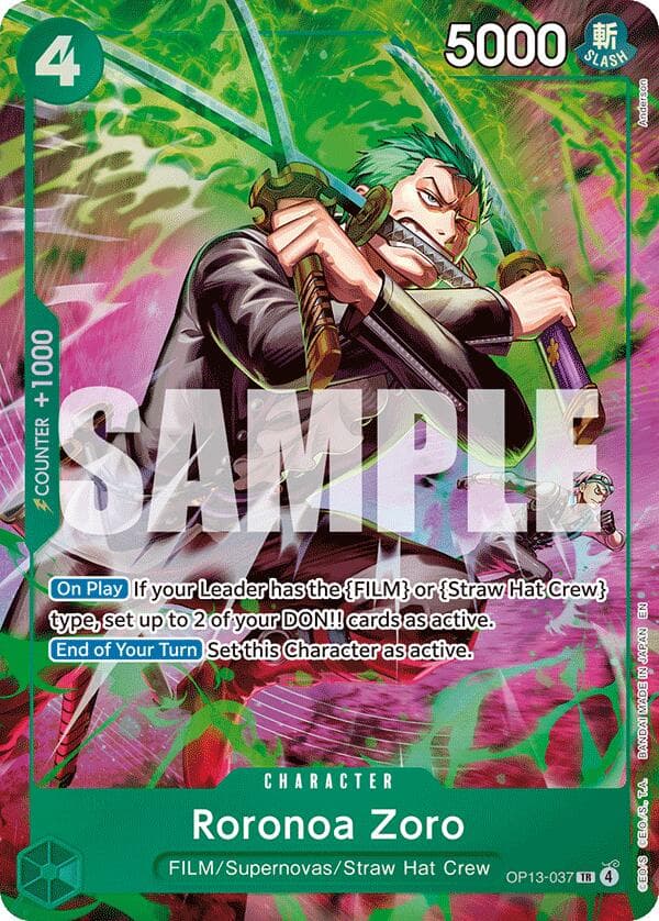 Roronoa Zoro (OP13-037) — Adventure on Kami's Island card