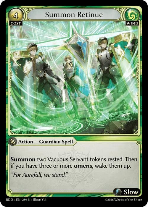 Summon Retinue (Curio Foil) — Radiant Origins card