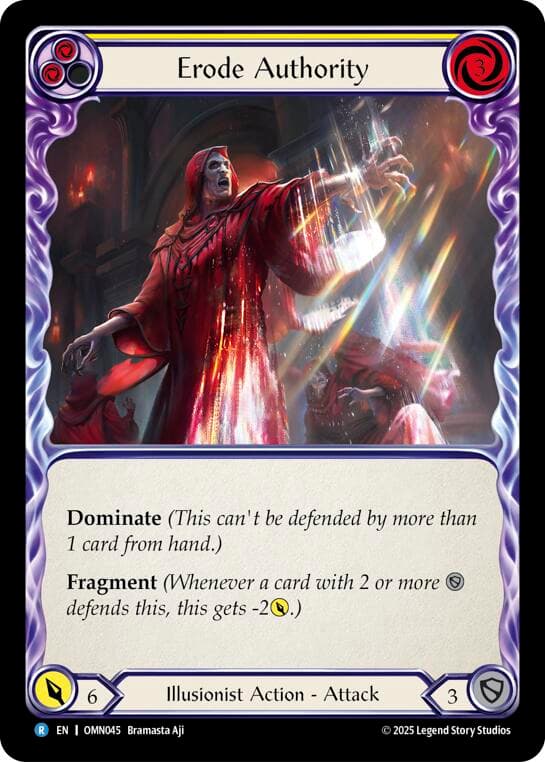 Erode Authority (Yellow) — Omens of the Third Age card