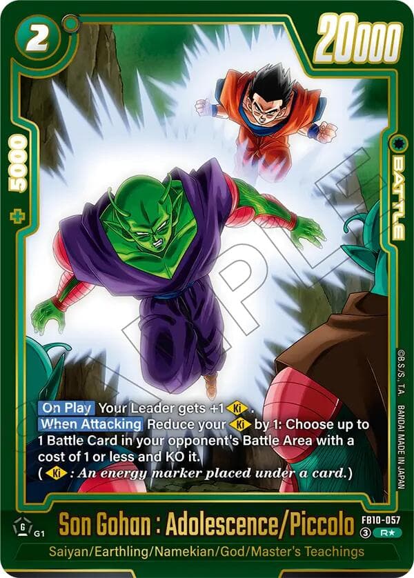 Son Gohan : Adolescence/Piccolo (Alternate Art) — Cross Force card