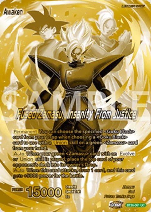 Zamasu // Fused Zamasu, Insanity From Justice (Championship Golden Card 2025 Vol.2)
