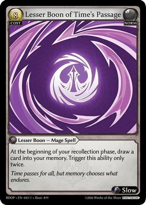 Lesser Boon of Time's Passage